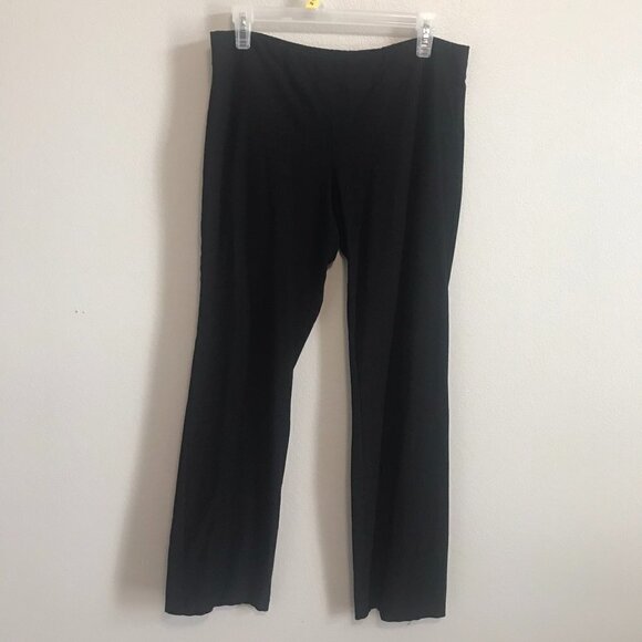 EILEEN FISHER Black Midrise Pull On Stretch Straight Leg Lounge Pants Size Med - Picture 1 of 7